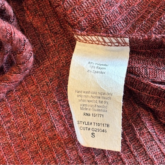 GILLI Women’s Collared Long Sleeve Brown Top with Gathered Front Detail Small - Picture 7 of 9